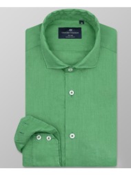 oxford company romeo slim fit πουκαμισο l114-rl21.39a-39a green