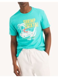 nautica μπλουζα t-shirt κμ sustainable shrimp cocktail dp 3ncv45113-3au aqua