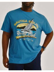 nautica μπλουζα t-shirt κμ sustainable yacht club dp 3ncv45103-4ss oceanblue