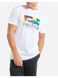 nautica μπλουζα t-shirt κμ layne b&t t-shirt layne b&t t-shirt 3ncn1m02365-908 white
