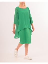 forel φόρεμα με μουσελίνα 078.50.01.115-πρασινο green