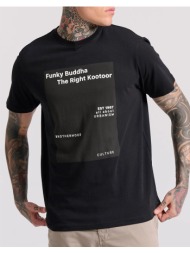 funky buddha t-shirt με minimal branded τύπωμα fbm009-311-04-black black
