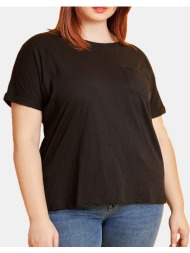 parabita μπλούζα βαμβακερή με τσεπάκι εμπρός 002410105473-002 black