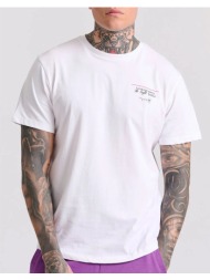 funky buddha t-shirt με floral frame τύπωμα στη πλάτη fbm009-308-04-white white