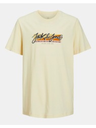 jack&jones jortampa fastrunner1 tee ss crewneck jnr 12256938-buttercream cream