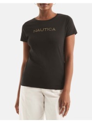 nautica μπλουζα t-shirt κμ sustainable nautica crewneck studded tee 3nc37v016-0tb black