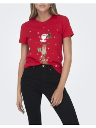 only onlyrsa life christmas s/s top box jrs 15306571-urban red red