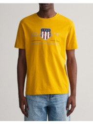 gant μπλουζα κμ reg archive shield ss t-shirt 3g2003199-729 mustard