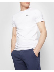 pepe jeans drop 1 original basic 3n μπλουζα ανδρικο pm508212-800/white white