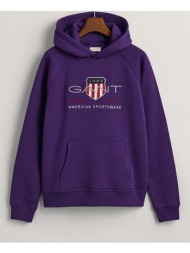 gant φουτερ μμarchive shield hoodie 3g906884-544 purple