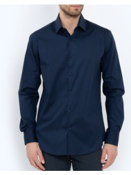 the bostonians πουκαμισο ποπλινα slim fit plain poplin classic slim fit 3acp0606-blue blue