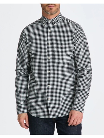 gant υποκαμισο μμ reg poplin gingham shirt 3g3000120-5 black