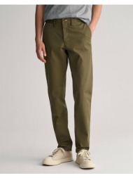 gant παντελονι slim twill chinos 3g1505221-34-301 darkolivegreen