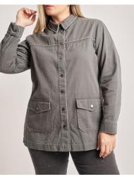 parabita utility τζιν τζάκετ με στρας 012420505827-015 gray