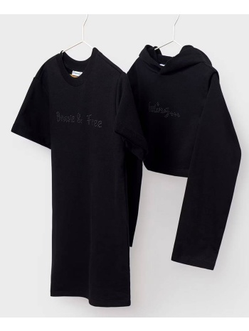 mayoral φορεμα φουτερ με πουλοβερ 07986-34 black σε προσφορά