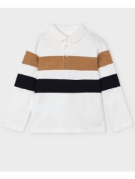mayoral πολο μακρ/κο color block 04103-71 cream
