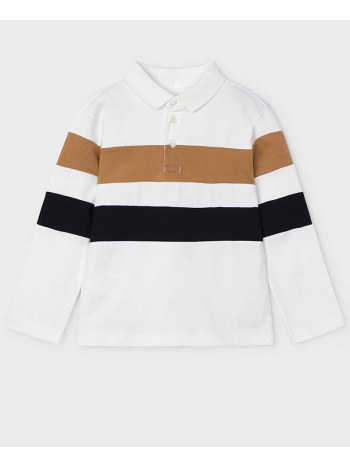 mayoral πολο μακρ/κο color block 04103-71 cream σε προσφορά