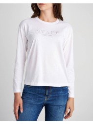 staff liza t-shirt longsleeve 100%cot 63-304.052-ν0010 white