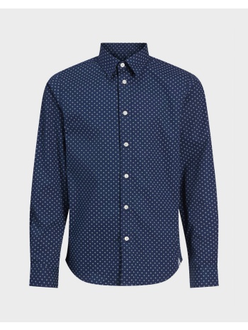 jack&jones jjaxel print shirt ls jnr 12268225-medieval blue