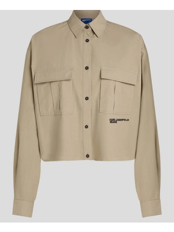 karl lagerfeld klj boxy utility shirt a1w11032-1jh biege