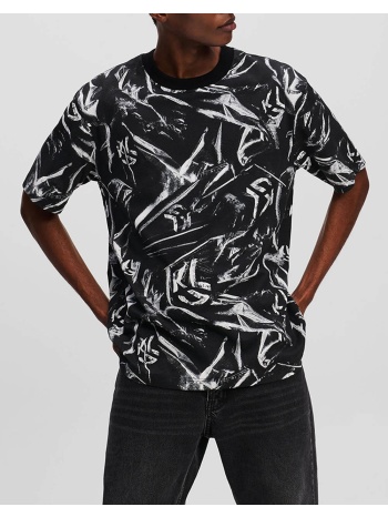 karl lagerfeld klj relaxed ss aop tee a1m17050-1jp black σε προσφορά