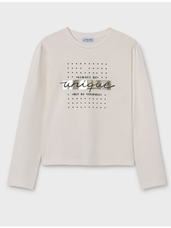 mayoral μπλουζα μακρυμανικη basic 00830-26 ecru