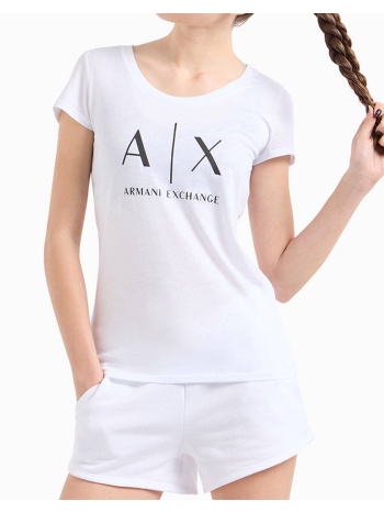 armani exchange t-shirt 8nyt70yj16z-1000 white σε προσφορά