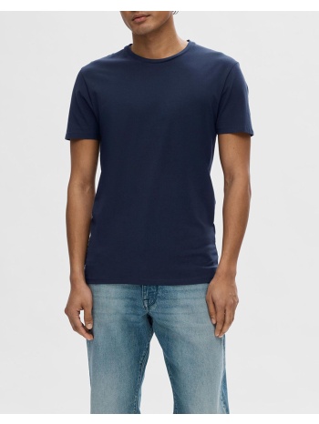 selected slhnewpima ss o-neck tee noos 16073457-navy blazer