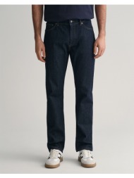 gant παντελονι regular gant jeans 3g1000261-34-960 denimdarkblue