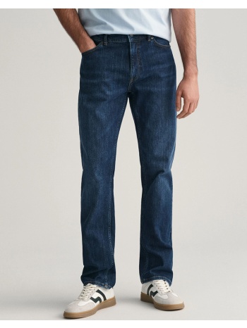 gant παντελονι regular gant jeans 3g1000261-34-961 denimblue