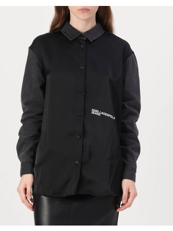 karl lagerfeld klj dm oversize satin ls shirt a1w11012-999 σε προσφορά