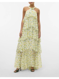 vero moda vmfelicia sl ruffle maxi dress exp 10295237-star whitelemonaop multi