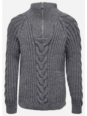 only πουλοβερ kogneya l/s zip wool pullover knt σε προσφορά