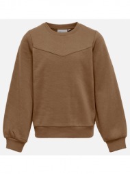 only μπλουζα φουτερ παιδικη kogmiami l/s puff o-neck swt 15269947-toasted coconut cookiebrown