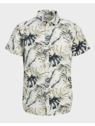 jack&jones jjhawaii aop shirt ss jnr 12269273-cloud dancer mixed