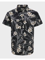 jack&jones jjhawaii aop shirt ss jnr 12269273-black black