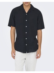 only&sons onscaiden life ss solid resort linennoos 22025116-black black