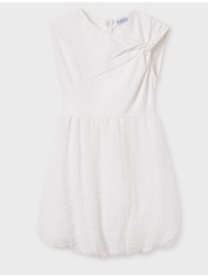 mayoral φορεμα συνδυασμενο μπαλουν 06974-084 ecru