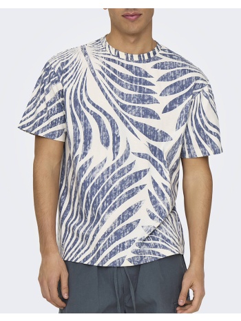 only&sons onszeke life reg washed ss aop tee σε προσφορά