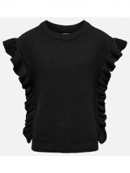 only μπουφαν αμανικο koggitta s/l frill vest knt 15273016-black black