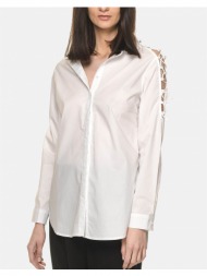 glamorous γυναικειο πουκαμισο με χιαστι σχεδιο ck4121-wht white