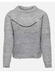only koncolette l/s o-neck pullover knt 15236905-light grey melange gray