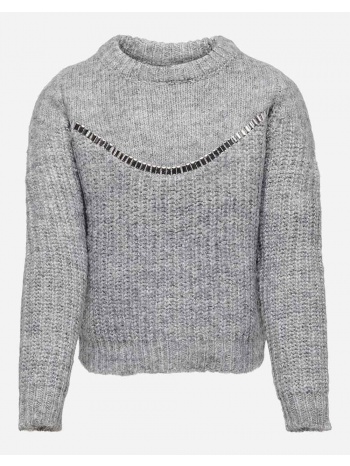 only koncolette l/s o-neck pullover knt 15236905-light grey σε προσφορά
