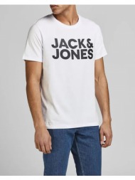 jack&jones μπλουζα jjecorp logo tee ss o-neck noos 12151955-white/slim offwhite