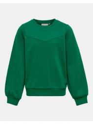 only μπλουζα φουτερ παιδικη kogmiami l/s puff o-neck swt 15269947-lush meadow green