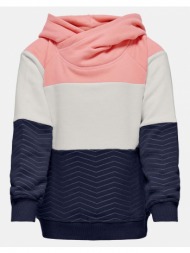 only μπλουζα φουτερ παιδικο kogmadison l/s hoodie swt 15256178-coral cloud mixed