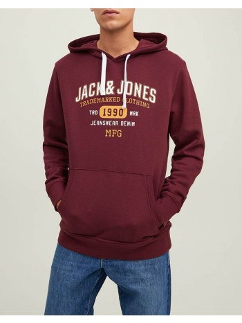 jack&jones μπλουζα φουτερ jjstamp sweat hood 12211551-port
