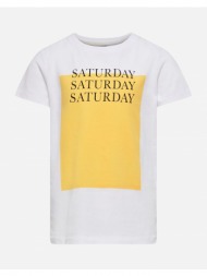 only konweekday life reg s/s box top cp jrs 15225519-bright white saturday yellow
