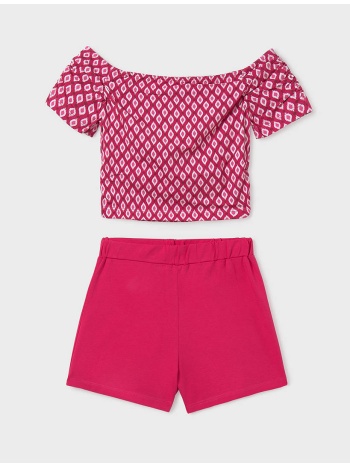 mayoral σετ σορτς σταμπωτο 06293-051 deeppink σε προσφορά