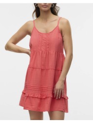 vero moda vmpretty short singlet dress wvn ga noos 10325236-dubarry coral